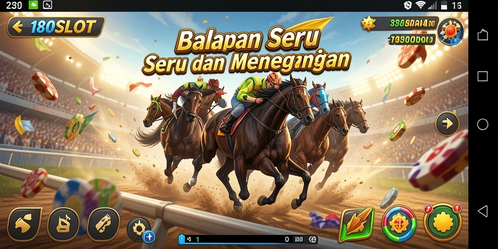 Tampilan gameplay menegangkan dari game balap 180SLOT.