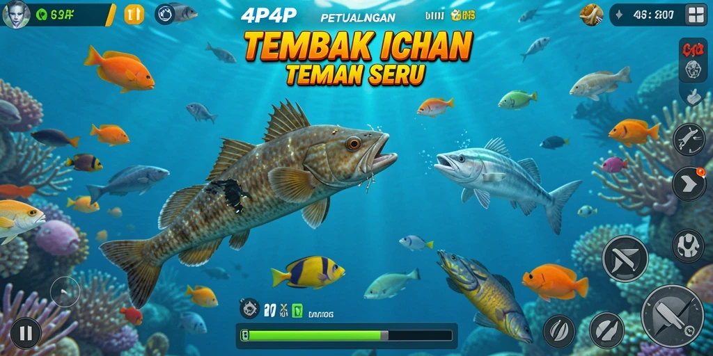 Tampilan gameplay Tembak Ikan yang mengasyikkan di 4P4P.