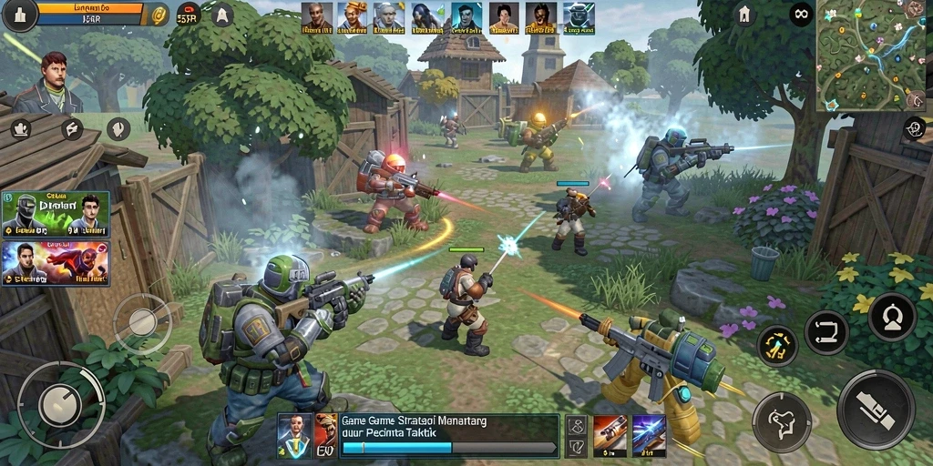 Tampilan permainan 55RP dengan berbagai unit dan strategi yang menarik.