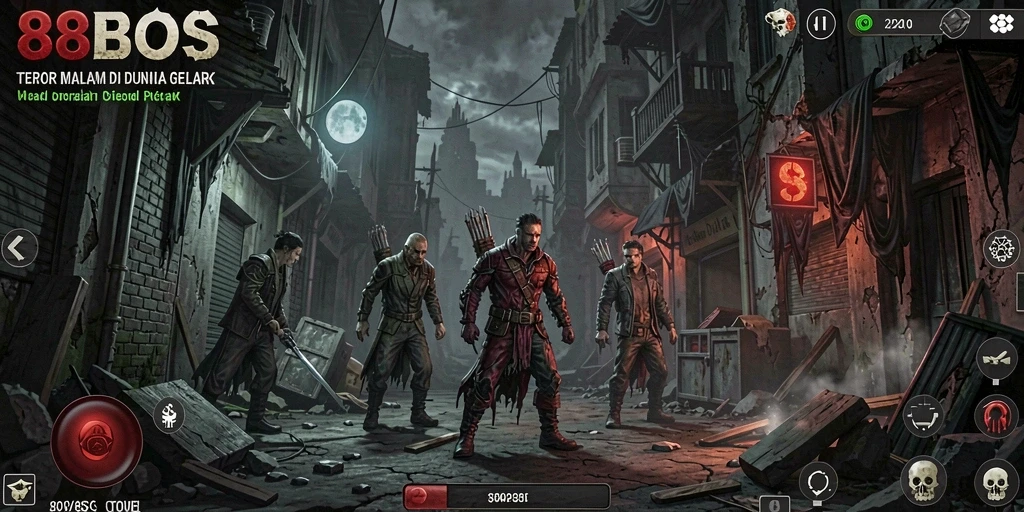 Tangkapan layar menunjukkan suasana mencekam dari gameplay Horror 88BOS.