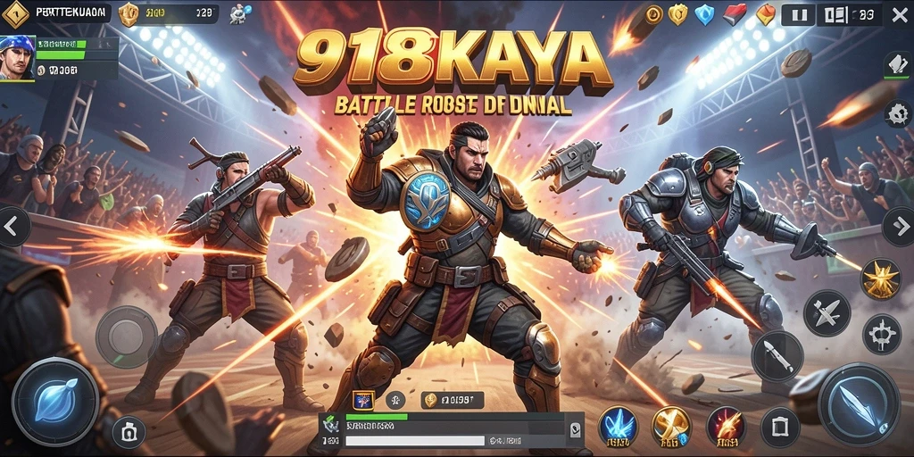 Screenshot gameplay <strong>918KAYA</strong> yang menunjukkan aksi pertempuran Battle Royale.