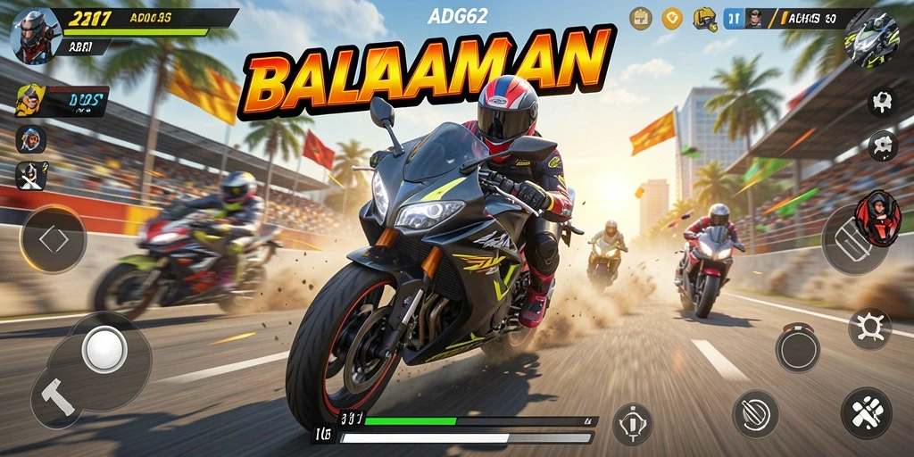 Tampilan gameplay menarik dari balapan motor ADG62.