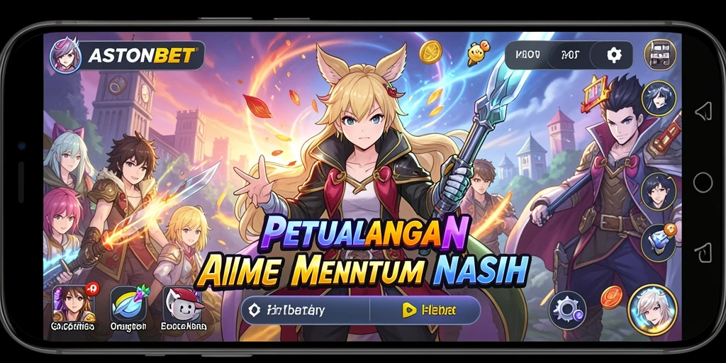 Gambar dari gameplay mendebarkan ASTONBET dengan karakter Anime unik.