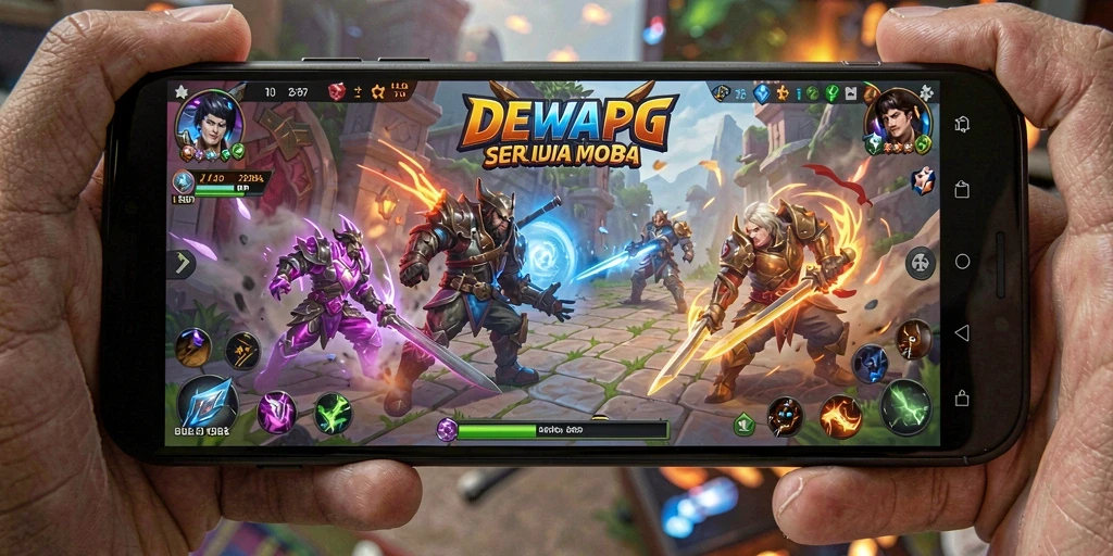 Tampilan gameplay seru di DEWAPG dengan aksi MOBA yang mendebarkan.