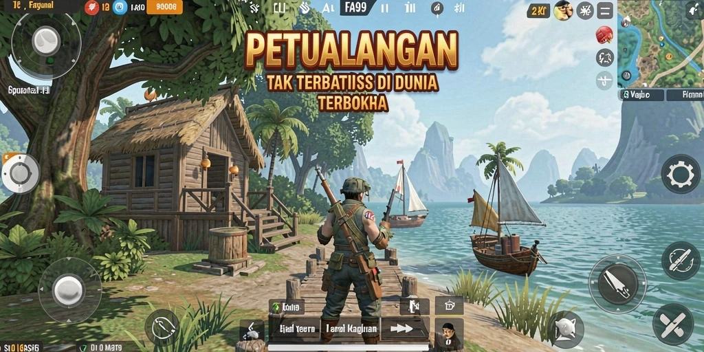 Tampilan gameplay seru dalam dunia terbuka FA99.
