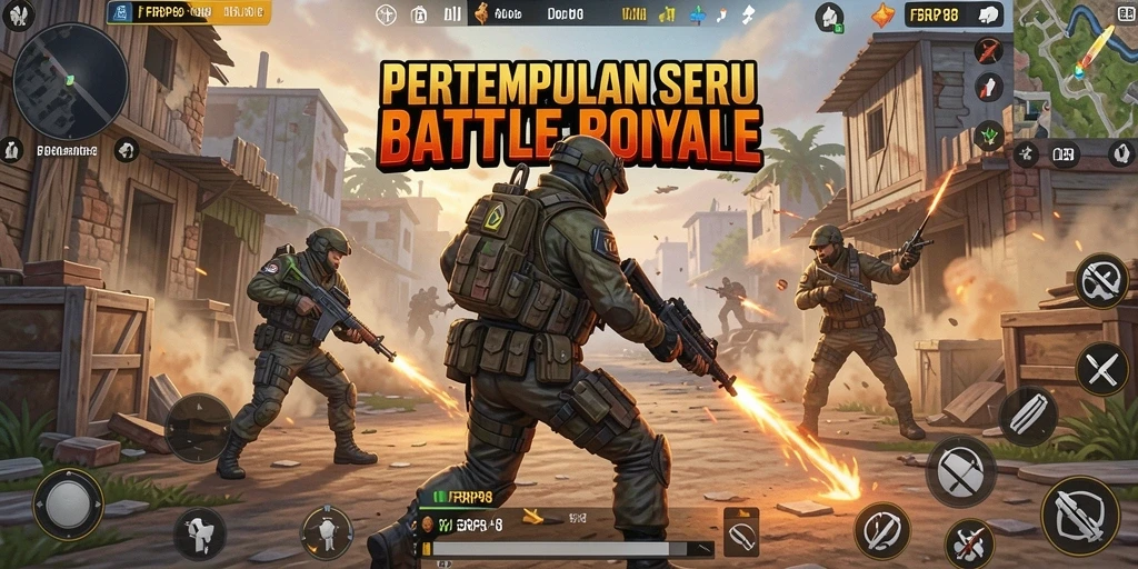 Screenshot FBRP88 menampilkan aksi seru dalam pertempuran Battle Royale.