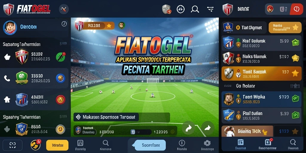 Tampilan aplikasi FIATOGEL dengan berbagai pilihan taruhan olahraga.