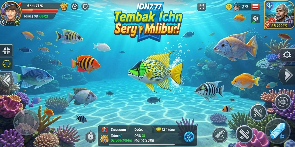 Tampilan gameplay seru saat menembak ikan di IDN777.