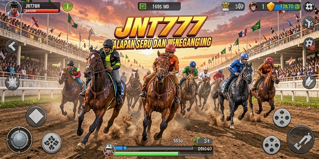 Tampilan gameplay balapan yang seru dan mendebarkan.