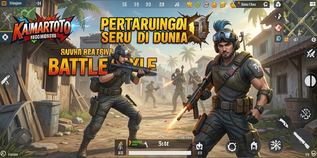 Tampilan gameplay seru di KAMARTOTO, pertarungan intens antar pemain.