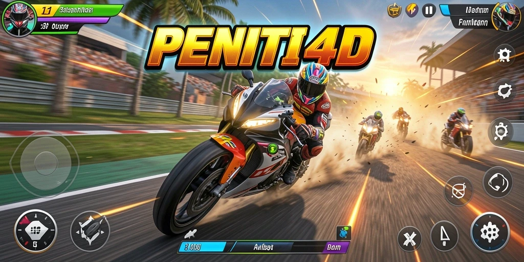 Tampilan aksi balapan motor yang mendebarkan di PENITI4D.