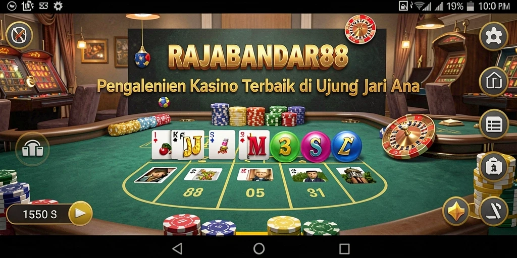 Tampilan gameplay seru RAJABANDAR88 di kasino online.