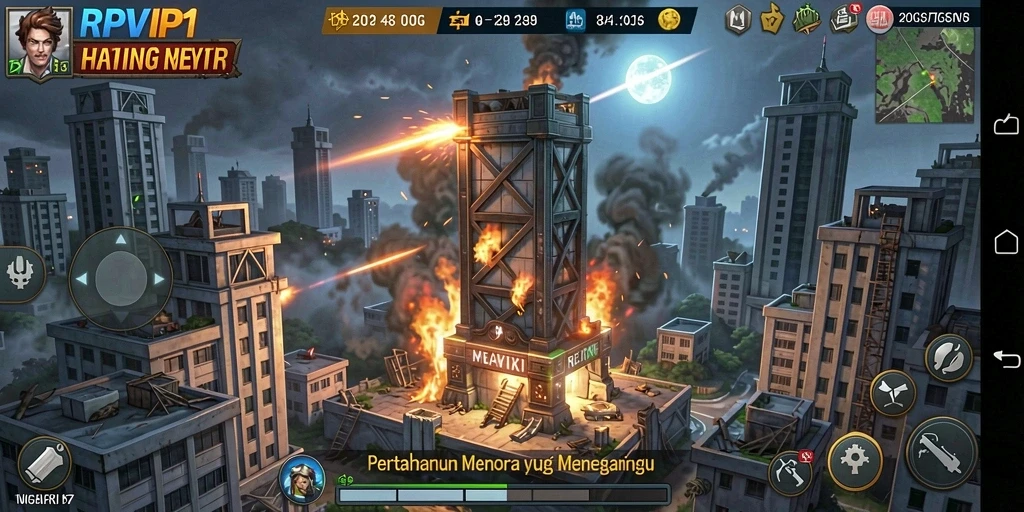 Tampilan gameplay RPVIP1 yang menarik dalam pertahanan menara.