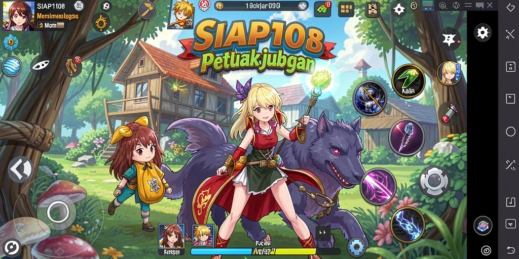 Screenshot gameplay SIAP108 yang menampilkan pertempuran seru dengan karakter Anime.