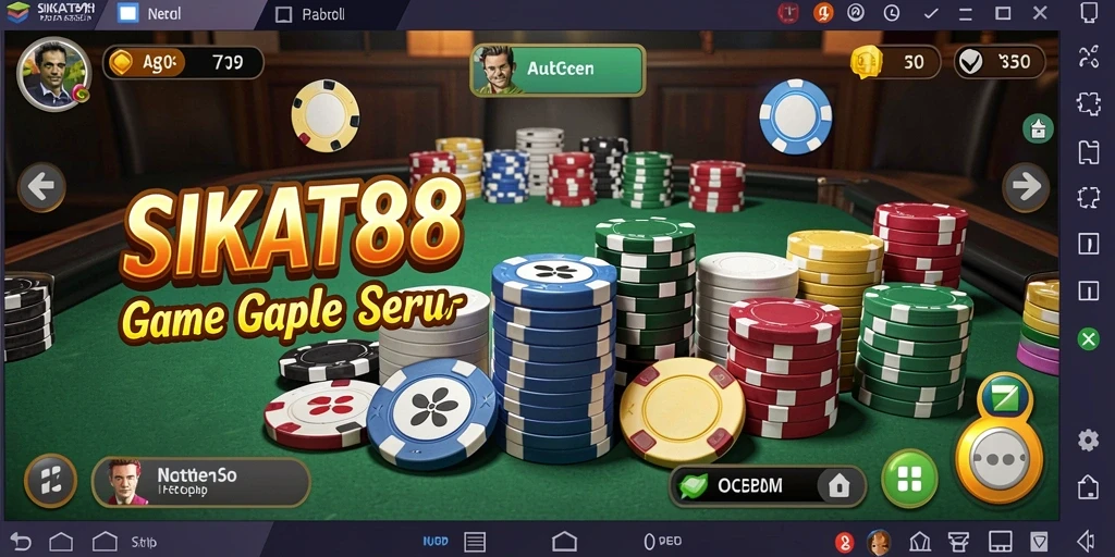 Screenshot gameplay SIKAT88 dengan tampilan kartu Gaple.