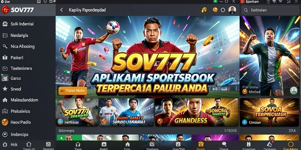 Tampilan SOV777 menampilkan fitur taruhan olahraga yang menarik.