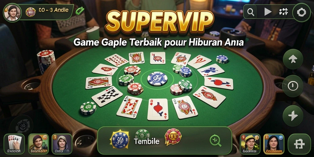 Tampilan gameplay SUPERVIP yang seru dalam permainan Gaple.