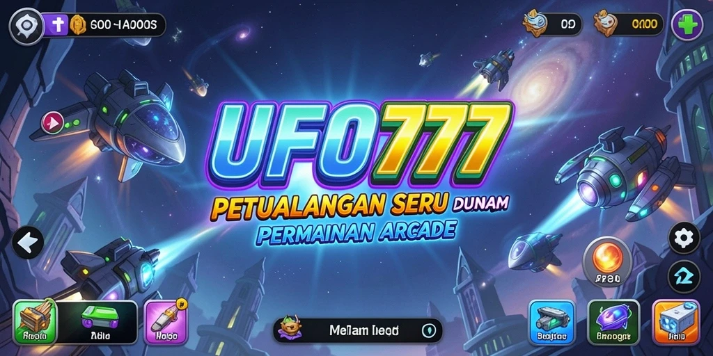 Tampilan gameplay seru UFO777 dengan tantangan Arcade yang mengasyikkan.